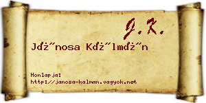 Jánosa Kálmán névjegykártya