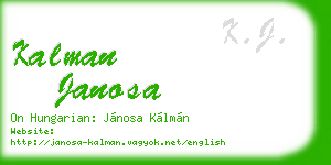 kalman janosa business card